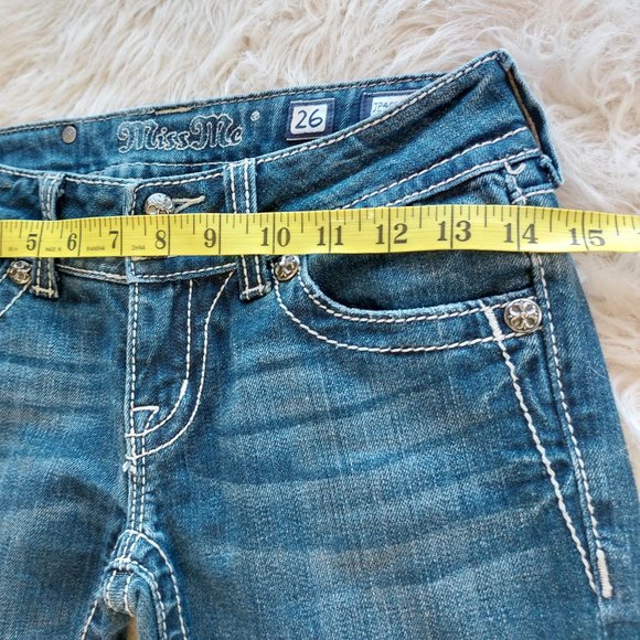 Miss Me Jeans Women's JP4009SK-2 Skinny Distressed Cuffed Leg Denim Jean Siz 26 - Picture 11 of 13